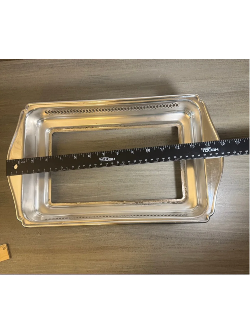 Vintage Silverplate Casserole Holder Tray Pierced Gallery Footed Fits Pyrex Dish